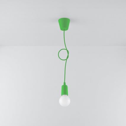 Ljuskrona med snöre DIEGO 1xE27/60W/230V grön