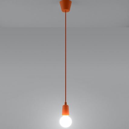Ljuskrona med snöre DIEGO 1xE27/60W/230V orange