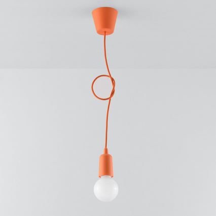 Ljuskrona med snöre DIEGO 1xE27/60W/230V orange