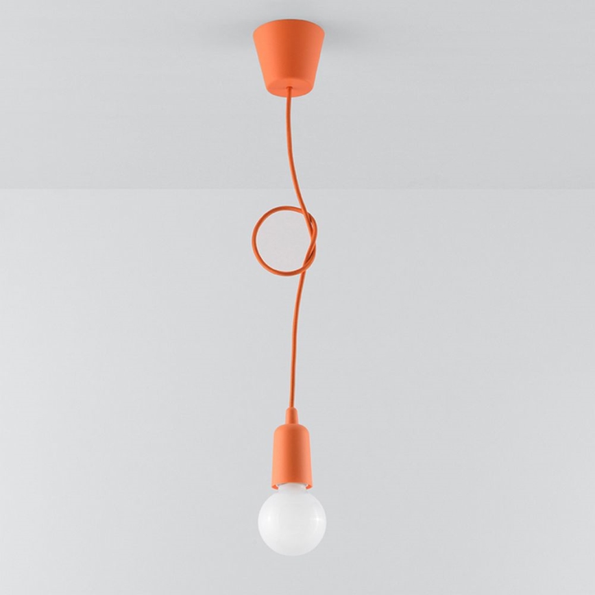 Ljuskrona med snöre DIEGO 1xE27/60W/230V orange