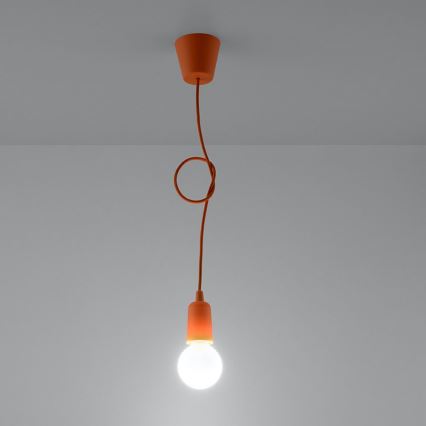 Ljuskrona med snöre DIEGO 1xE27/60W/230V orange
