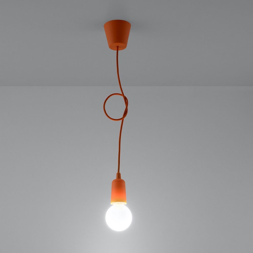 Ljuskrona med snöre DIEGO 1xE27/60W/230V orange