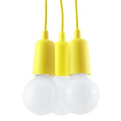 Ljuskrona med snöre DIEGO 3xE27/60W/230V gul