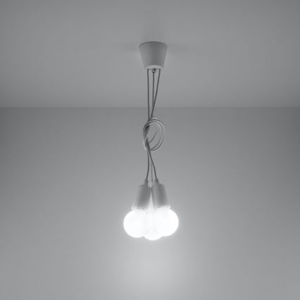 Ljuskrona med snöre DIEGO 3xE27/60W/230V