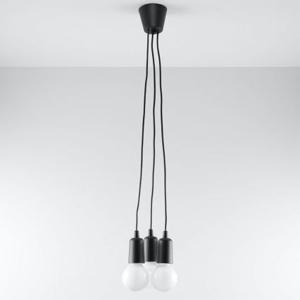 Ljuskrona med snöre DIEGO 3xE27/60W/230V