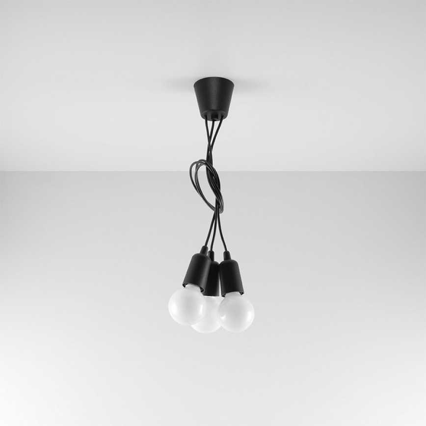 Ljuskrona med snöre DIEGO 3xE27/60W/230V
