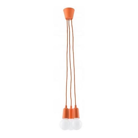 Ljuskrona med snöre DIEGO 3xE27/60W/230V orange