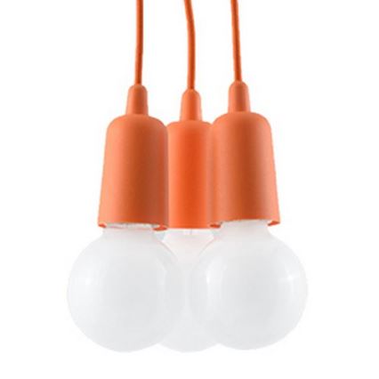 Ljuskrona med snöre DIEGO 3xE27/60W/230V orange