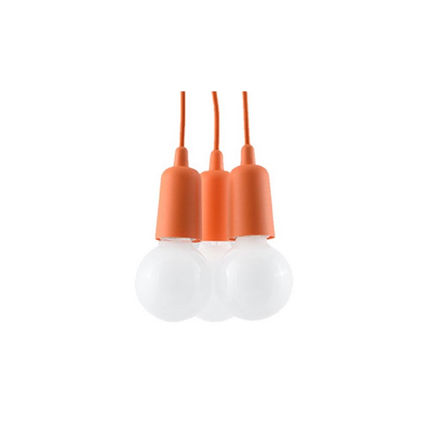 Ljuskrona med snöre DIEGO 3xE27/60W/230V orange