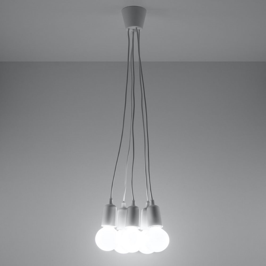 Ljuskrona med snöre DIEGO 5xE27/60W/230V