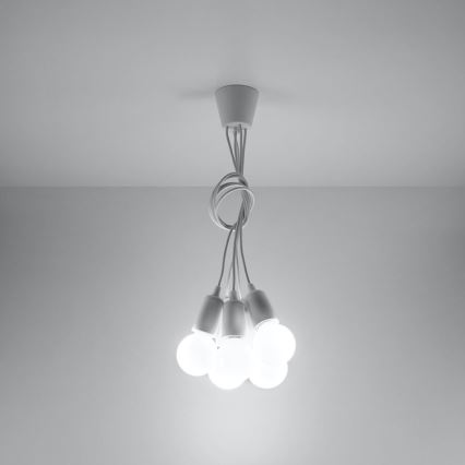 Ljuskrona med snöre DIEGO 5xE27/60W/230V