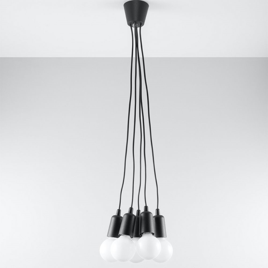 Ljuskrona med snöre DIEGO 5xE27/60W/230V