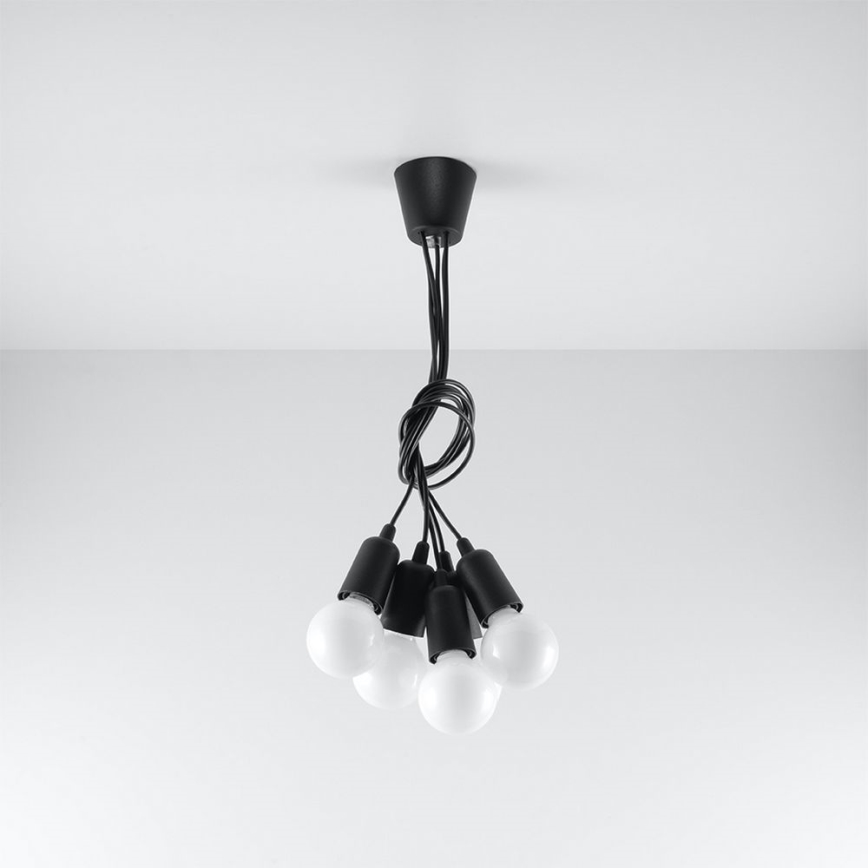 Ljuskrona med snöre DIEGO 5xE27/60W/230V