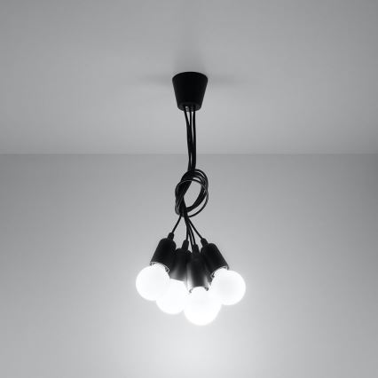 Ljuskrona med snöre DIEGO 5xE27/60W/230V