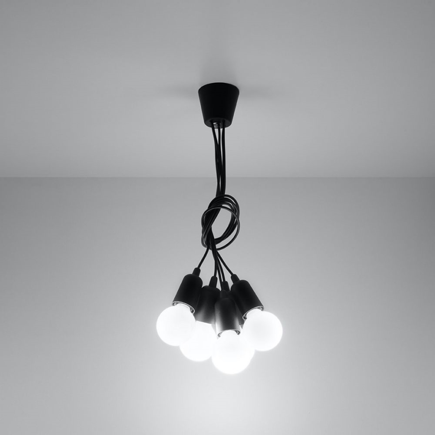 Ljuskrona med snöre DIEGO 5xE27/60W/230V