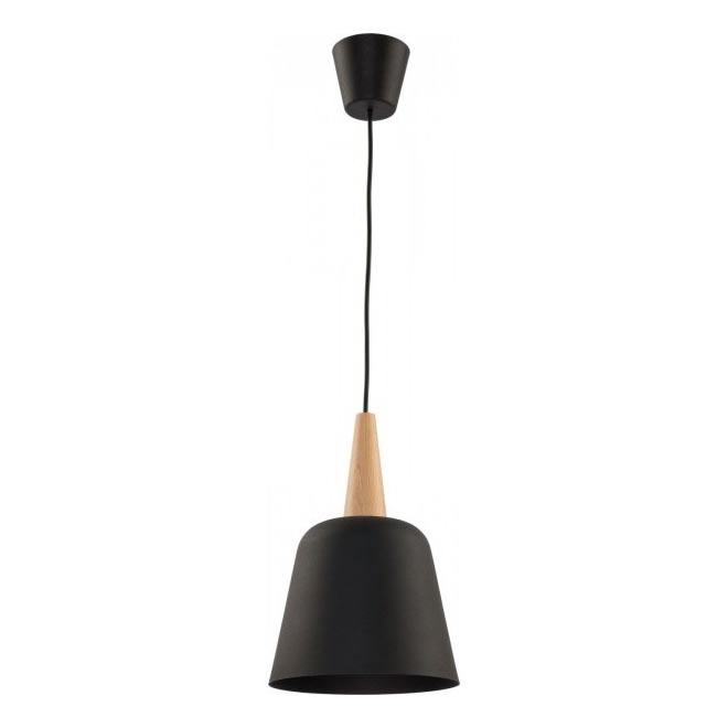 Ljuskrona med snöre DONG 1xE27/60W/230V svart