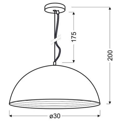 Ljuskrona med snöre DORADA 1xE27/60W/230V koppar