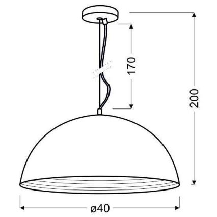 Ljuskrona med snöre DORADA 1xE27/60W/230V krom