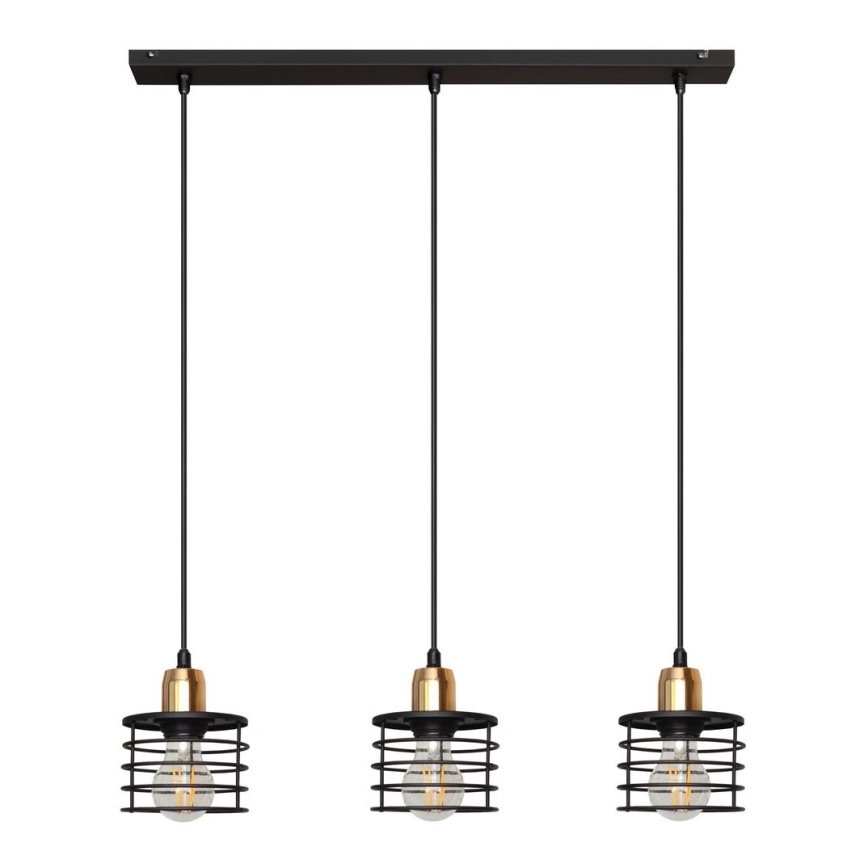Ljuskrona med snöre EDISON 3xE27/15W/230V