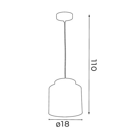 Ljuskrona med snöre FRODI 1xE27/60W/230V svart