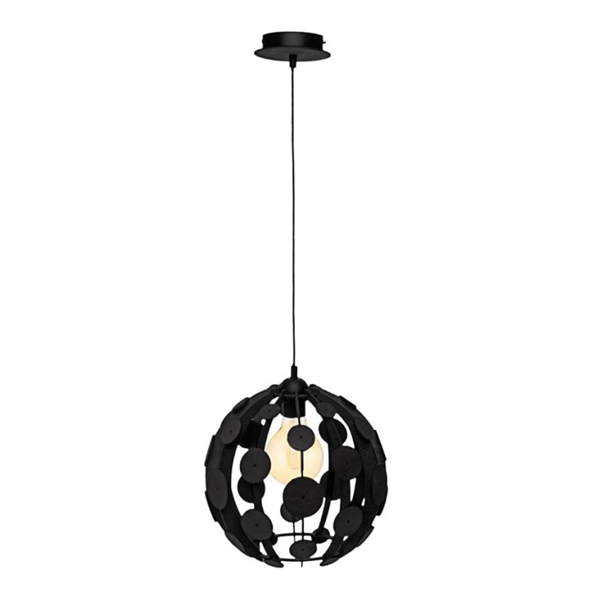 Ljuskrona med snöre GAIA 1xE27/60W/230V svart Ø 18 cm