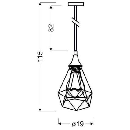 Ljuskrona med snöre GRAF 1xE27/60W/230V