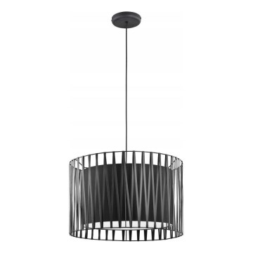 Ljuskrona med snöre HARMONY Svart 3xE27/60W/230V