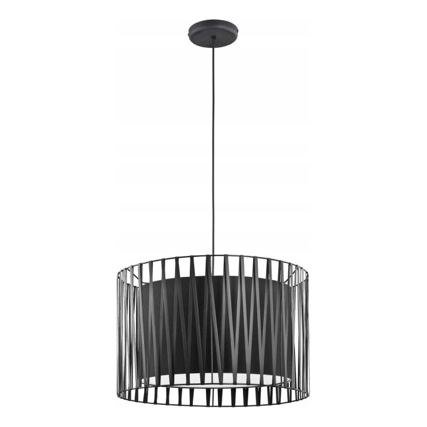 Ljuskrona med snöre HARMONY Svart 3xE27/60W/230V