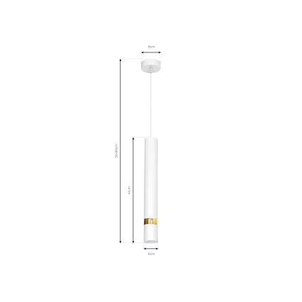 Ljuskrona med snöre JOKER 1xGU10/25W/230V vit