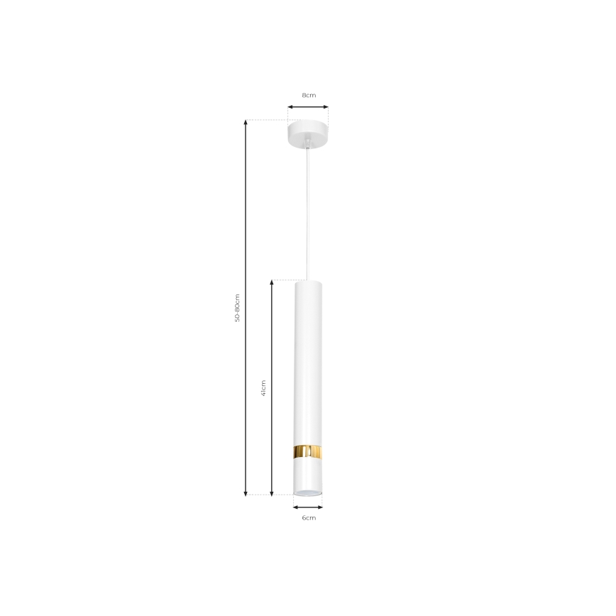 Ljuskrona med snöre JOKER 1xGU10/25W/230V vit