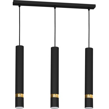 Ljuskrona med snöre JOKER 3xGU10/25W/230V svart
