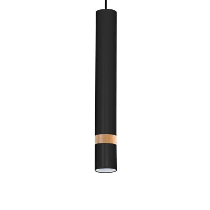 Ljuskrona med snöre JOKER Svart trä 3xGU10/8W/230V