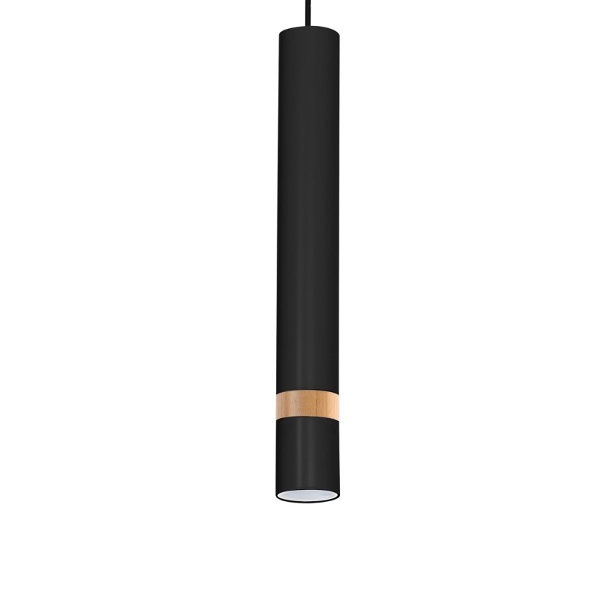 Ljuskrona med snöre JOKER Svart trä 3xGU10/8W/230V