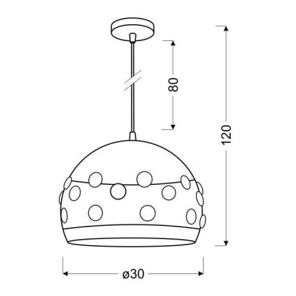 Ljuskrona med snöre JOLINA 1xE27/40W/230V