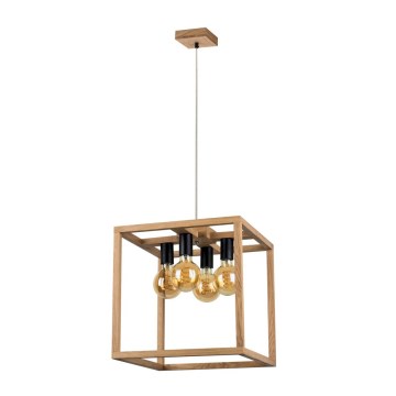 Ljuskrona med snöre KAGO 4xE27/60W/230V - FSC-certifierad
