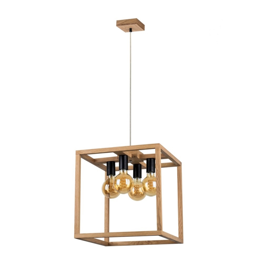 Ljuskrona med snöre KAGO 4xE27/60W/230V - FSC-certifierad
