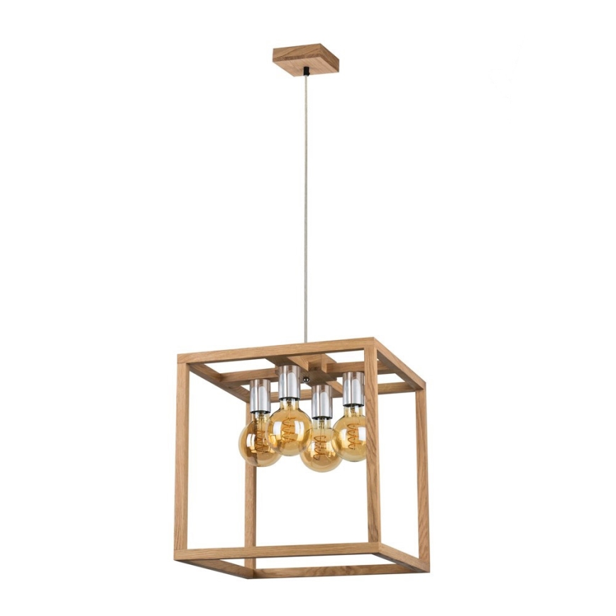 Ljuskrona med snöre KAGO 4xE27/60W/230V - FSC-certifierad