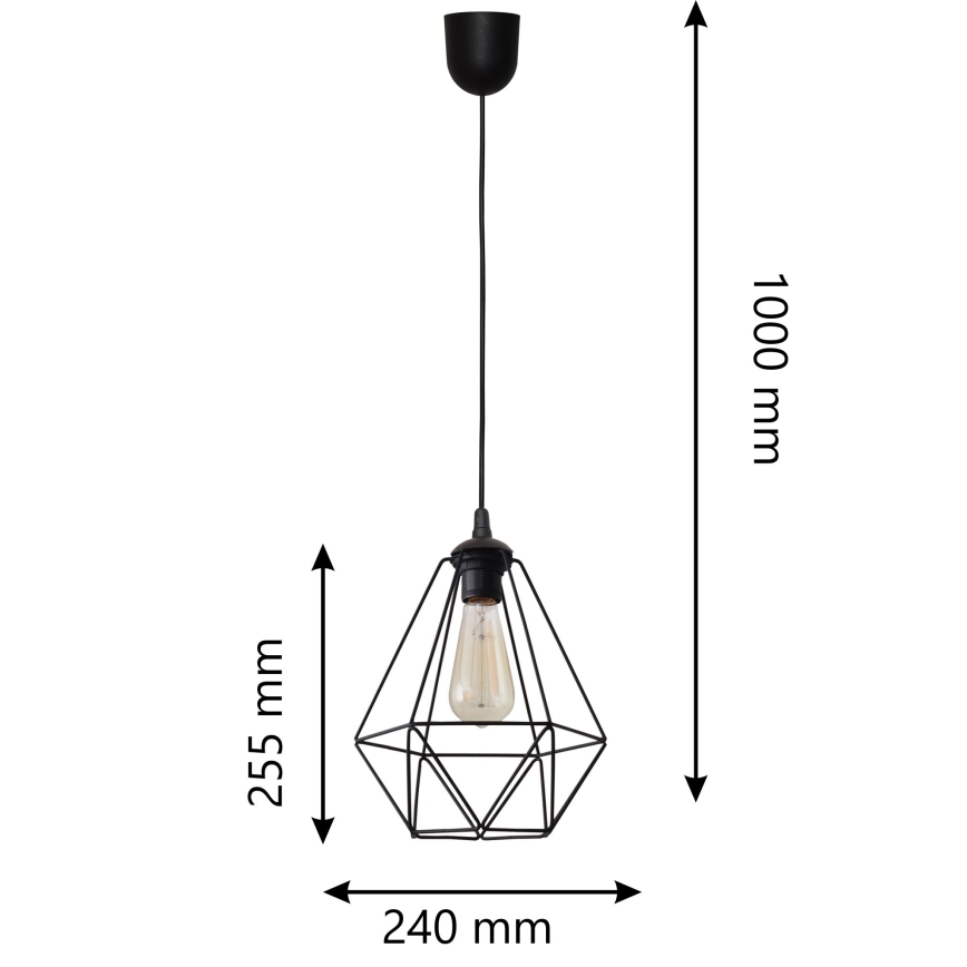 Ljuskrona med snöre KARO 1xE27/15W/230V