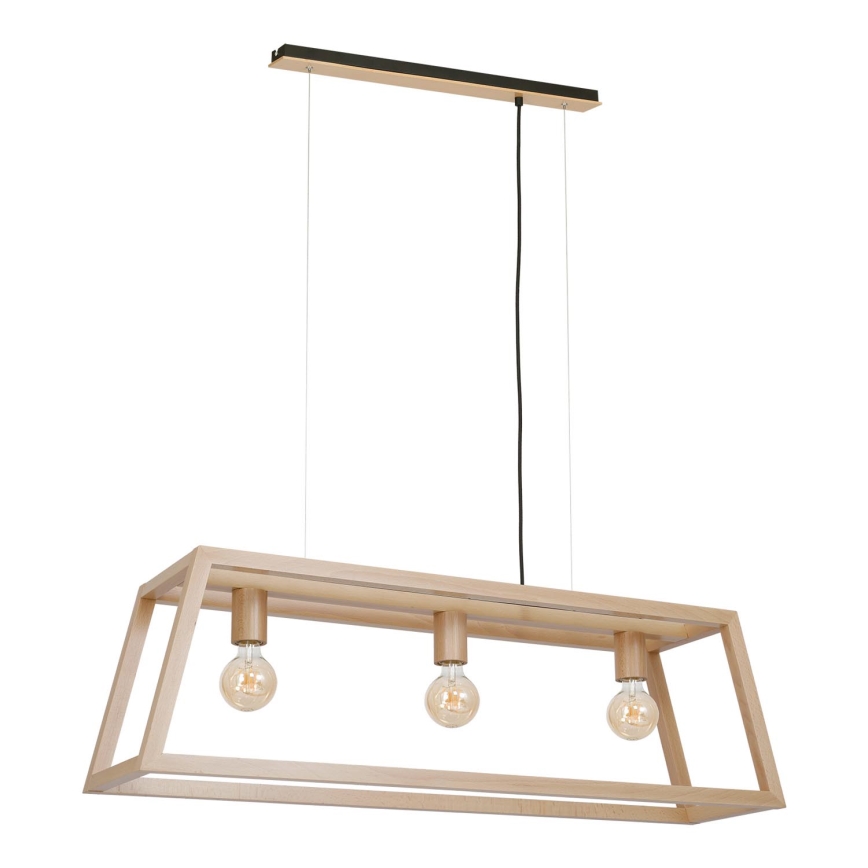 Ljuskrona med snöre LEGNO 3xE27/60W/230V