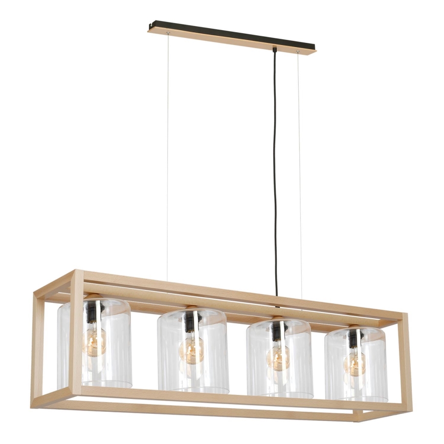 Ljuskrona med snöre LEGNO 4xE27/60W/230V