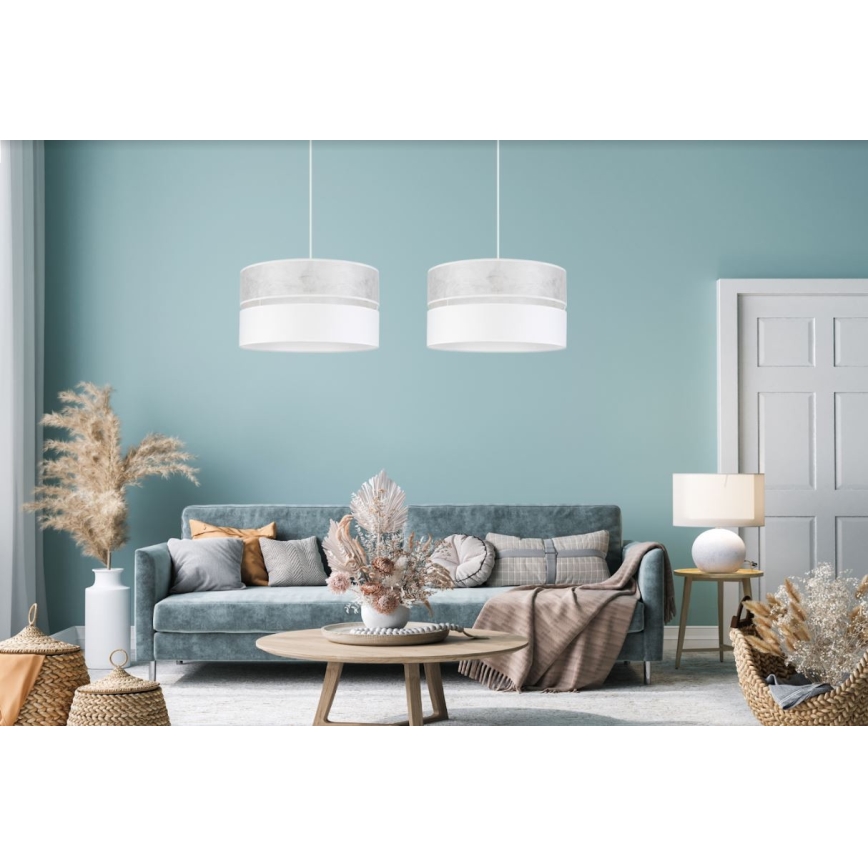 Ljuskrona med snöre LIMA 1xE27/60W/230V vit