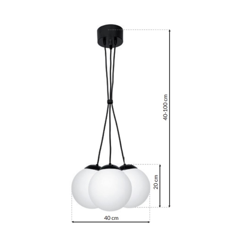 Ljuskrona med snöre LIMA 3xE14/40W/230V
