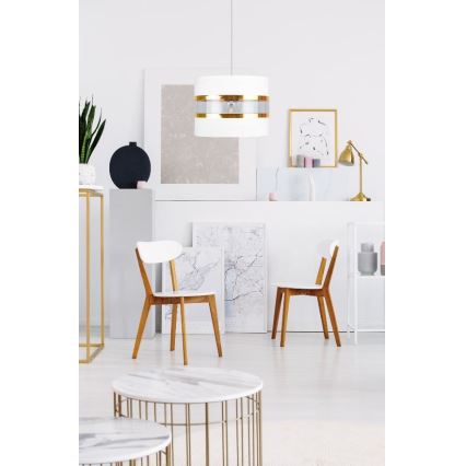 Ljuskrona med snöre LIND 1xE27/60W/230V vit