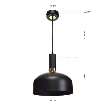Ljuskrona med snöre MALMO 1xE27/60W/230V