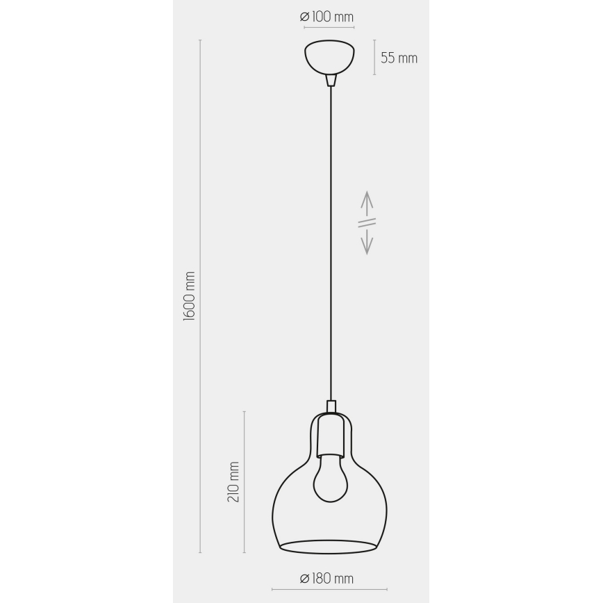 Ljuskrona med snöre MANGO 1xE27/60W/230V