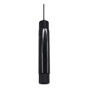 Ljuskrona med snöre marmor 1xGU10/8W/230V svart