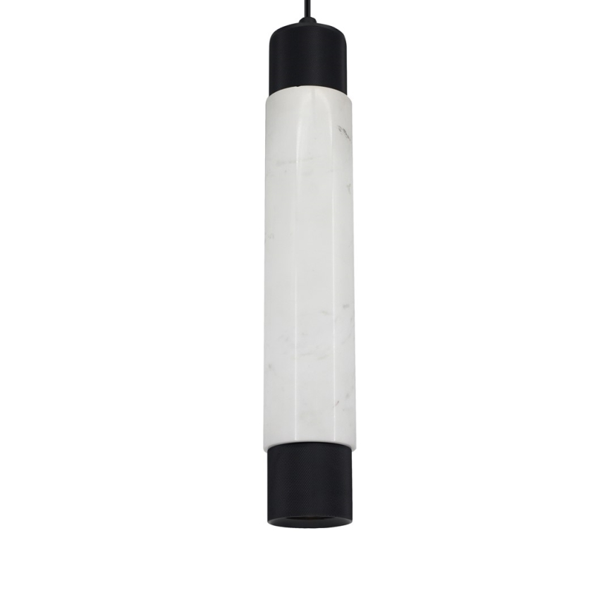 Ljuskrona med snöre marmor Vit/Svart 1xGU10/8W/230V