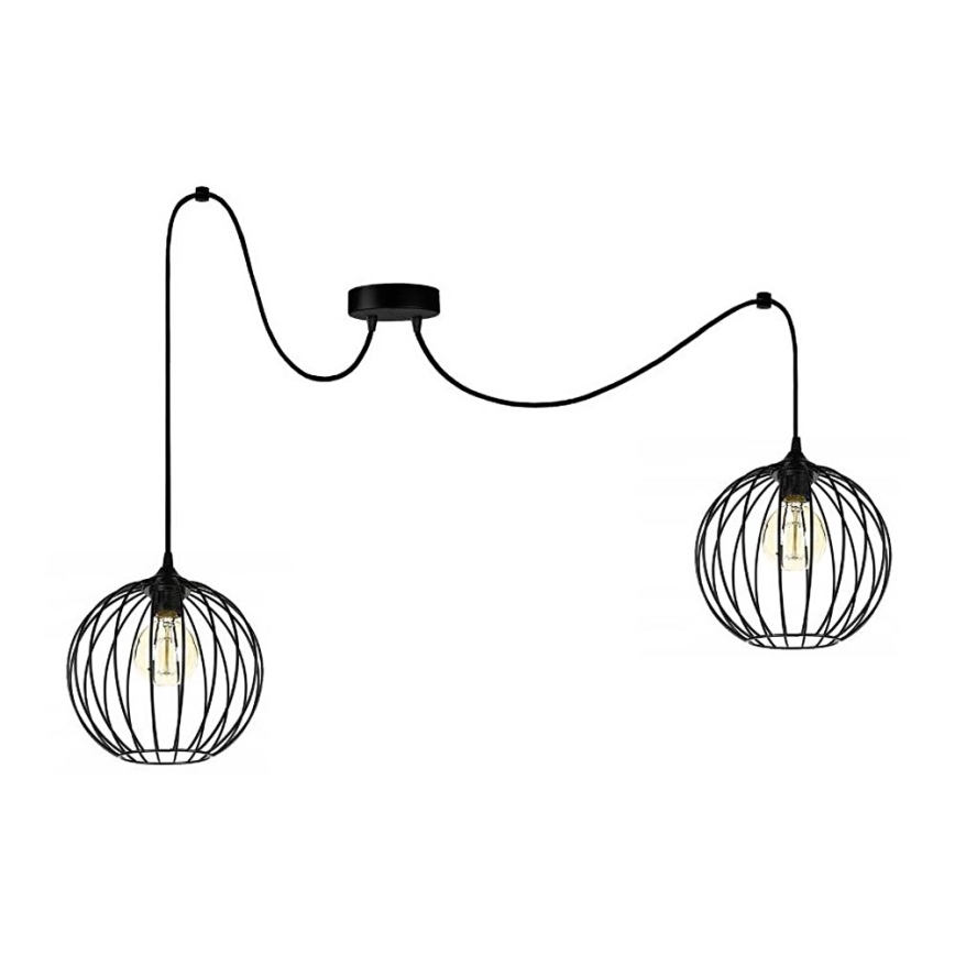 Ljuskrona med snöre MATT 2xE27/60W/230V