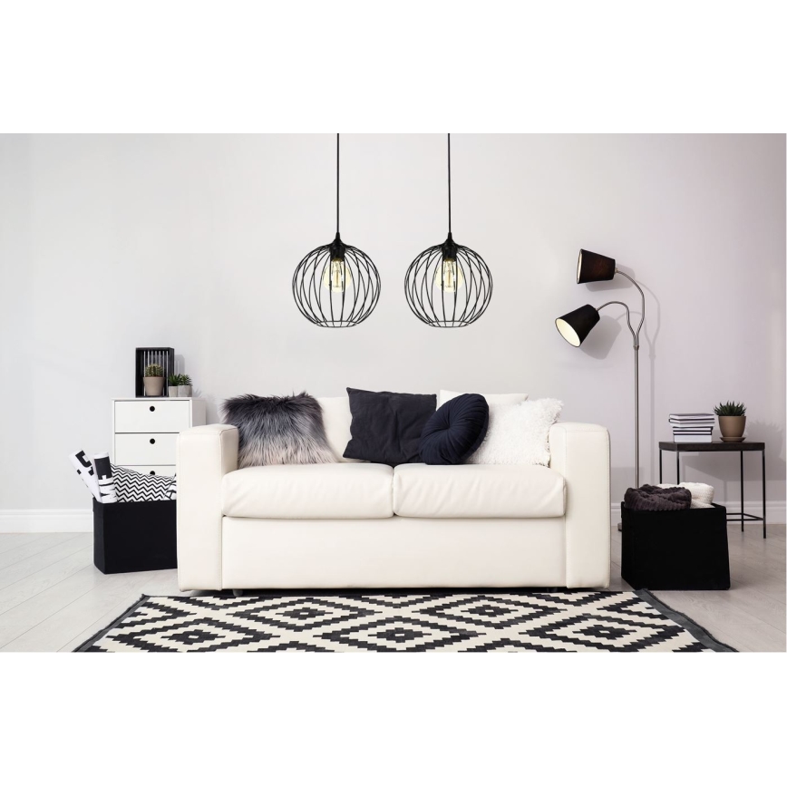 Ljuskrona med snöre MATT 2xE27/60W/230V