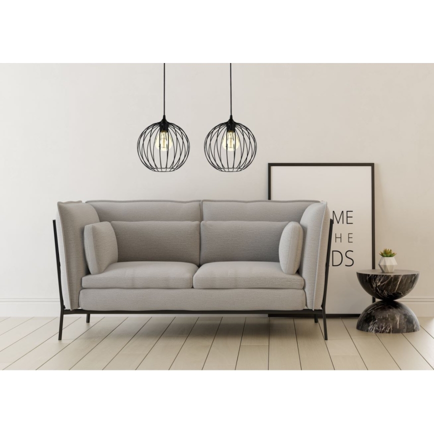 Ljuskrona med snöre MATT 2xE27/60W/230V